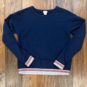 Crewcuts Dark Blue Sweatshirt with Vibrant Stripes
